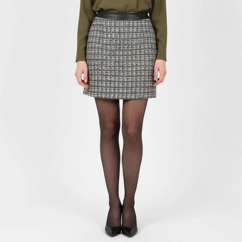 Gap Women's Woven Knit Faux Leather Waist Mini Skirt 16